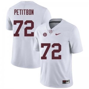 NCAA Men's Alabama Crimson Tide #72 Richie Petitbon Stitched College Nike Authentic White Football Jersey SY17Q85VN